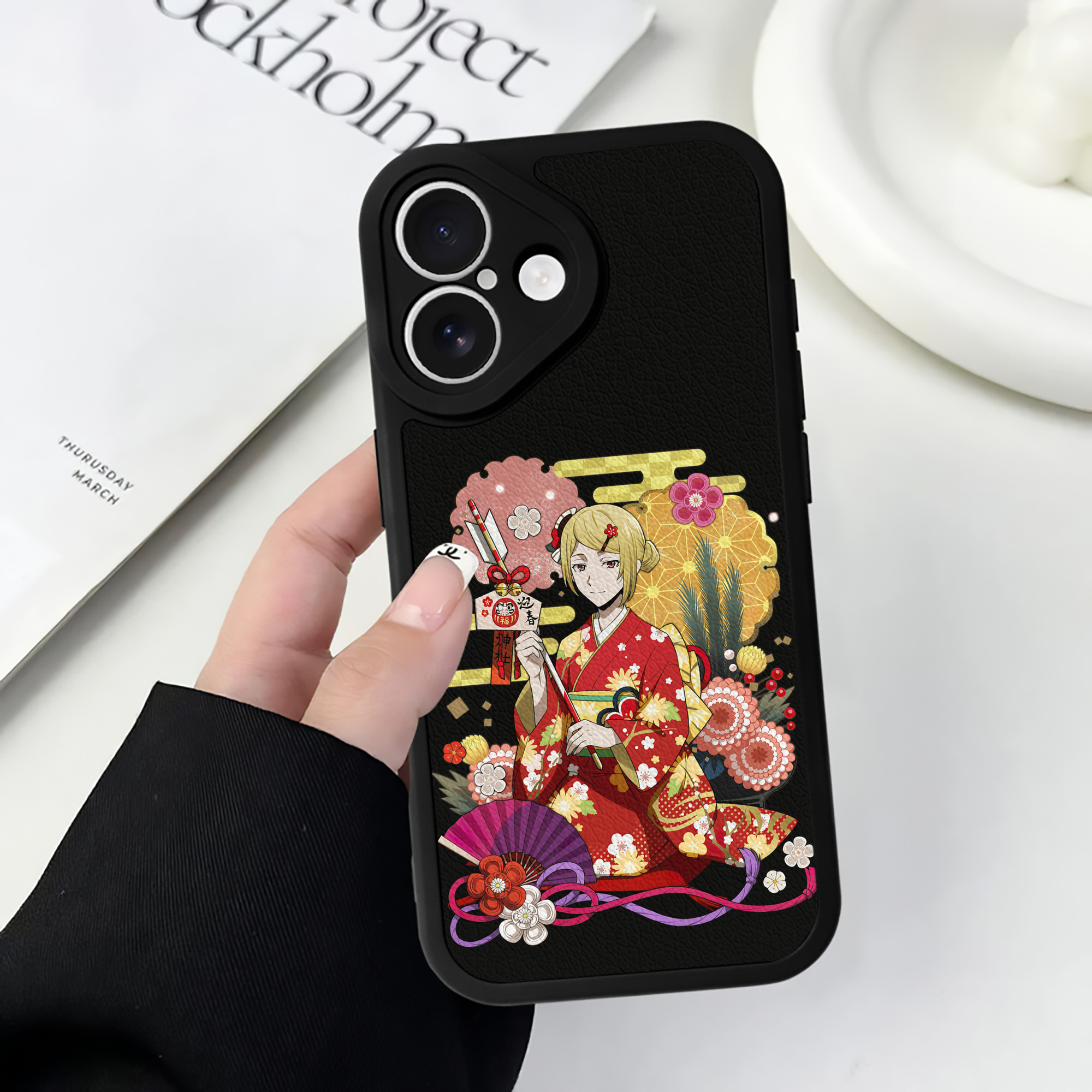 （画像用） 文豪ストレイドッグス Bungo Stray Dogs 【iPhone 16シリーズ対応】シリコンスマホケース（レザー調） 材質：シリコン